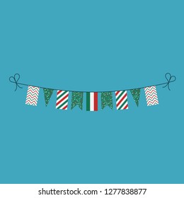 Decorations bunting flags for Hungary national day holiday in flat design. Independence day or National day holiday concept.