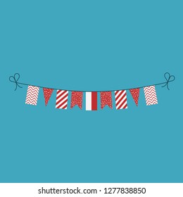 Decorations bunting flags for Indonesia national day holiday in flat design. Independence day or National day holiday concept.