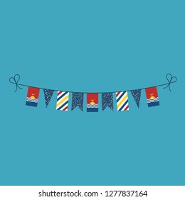 Decorations bunting flags for Kiribati national day holiday in flat design. Independence day or National day holiday concept.