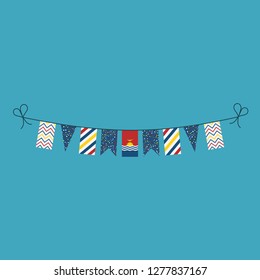 Decorations bunting flags for Kiribati national day holiday in flat design. Independence day or National day holiday concept.