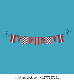Decorations bunting flags for Latvia national day holiday in flat design. Independence day or National day holiday concept.