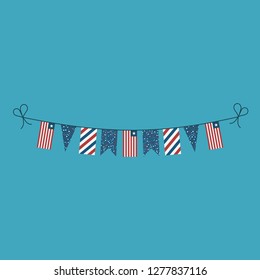 Decorations bunting flags for Liberia national day holiday in flat design. Independence day or National day holiday concept.