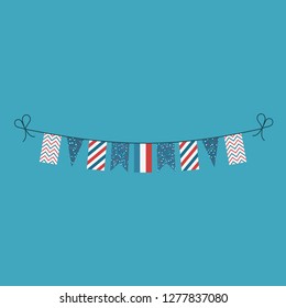 Decorations bunting flags for Luxembourg national day holiday in flat design. Independence day or National day holiday concept.