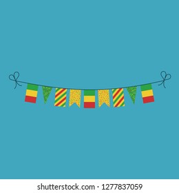 Decorations bunting flags for Mali national day holiday in flat design. Independence day or National day holiday concept.