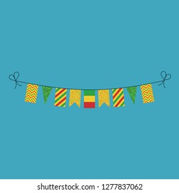 Decorations bunting flags for Mali national day holiday in flat design. Independence day or National day holiday concept.