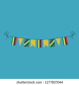 Decorations bunting flags for Mauritius national day holiday in flat design. Independence day or National day holiday concept.