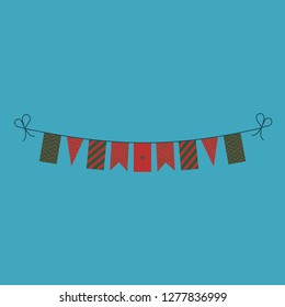Decorations bunting flags for Morocco national day holiday in flat design. Independence day or National day holiday concept.