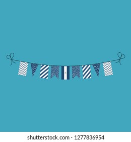 Decorations bunting flags for Nicaragua national day holiday in flat design. Independence day or National day holiday concept.