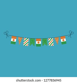 Decorations bunting flags for Niger national day holiday in flat design. Independence day or National day holiday concept.