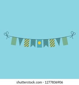 Decorations bunting flags for Palau national day holiday in flat design. Independence day or National day holiday concept.