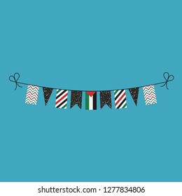 Decorations bunting flags for Palestine national day holiday in flat design. Independence day or National day holiday concept.