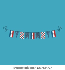 Decorations bunting flags for Paraguay national day holiday in flat design. Independence day or National day holiday concept.