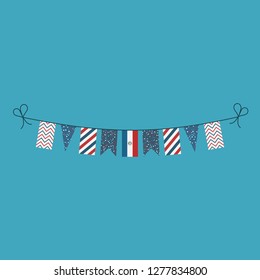 Decorations bunting flags for Paraguay national day holiday in flat design. Independence day or National day holiday concept.