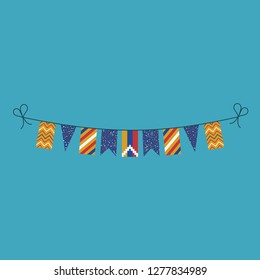 Decorations bunting flags for Republic of Artsakh national day holiday in flat design. Independence day or National day holiday concept.