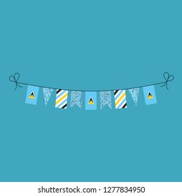 Decorations bunting flags for Saint Lucia national day holiday in flat design. Independence day or National day holiday concept.