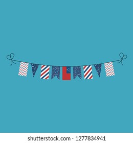 Decorations bunting flags for Samoa national day holiday in flat design. Independence day or National day holiday concept.