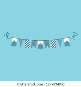 Decorations bunting flags for San Marino national day holiday in flat design. Independence day or National day holiday concept.