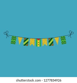 Decorations bunting flags for Sao Tome and Principe national day holiday in flat design. Independence day or National day holiday concept.