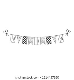 Decorations bunting flags for Somaliland national day holiday in black outline flat design. Independence day or National day holiday concept.
