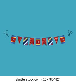 Decorations bunting flags for Swaziland national day holiday in flat design. Independence day or National day holiday concept.