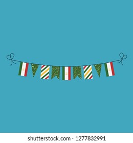 Decorations bunting flags for Tajikistan national day holiday in flat design. Independence day or National day holiday concept.