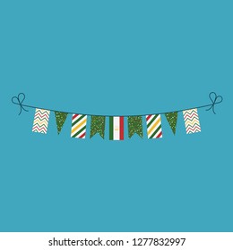 Decorations bunting flags for Tajikistan national day holiday in flat design. Independence day or National day holiday concept.