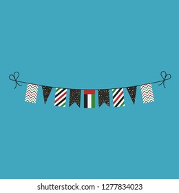 Decorations bunting flags for United Arab Emirates national day holiday in flat design. Independence day or National day holiday concept.
