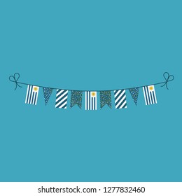 Decorations bunting flags for Uruguay national day holiday in flat design. Independence day or National day holiday concept.