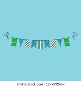 Decorations bunting flags for Uzbekistan national day holiday in flat design. Independence day or National day holiday concept.