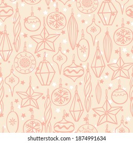 Сhristmas decorations for the christmas tree. Seamless pattern