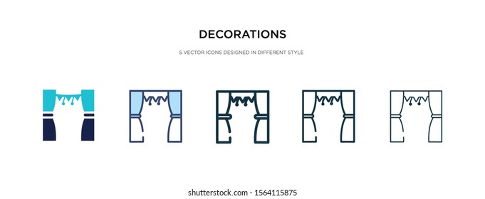 decorations icon in different style vector illustration. two colored and black decorations vector icons designed in filled, outline, line and stroke style can be used for web, mobile, ui