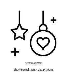 decorations icon. Line Art Style Design Isolated On White Background