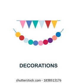 Decorations icon. Simple element from celebration collection. Creative Decorations icon for web design, templates, infographics and more