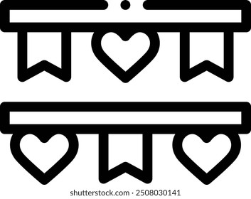 decorations icon. Thin Linear Style Design Isolated On White Background