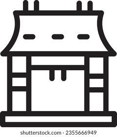 Dekorationen Pray Vihara Outline Icon