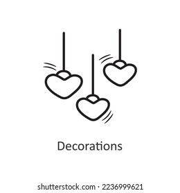Decorations vector outline Icon Design illustration. New Year Symbol on White background EPS 10 File