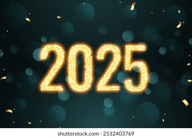 decorative 2025 new year background with copy space vector