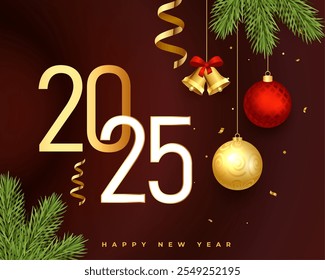 decorative 2025 new year wishes background design vector