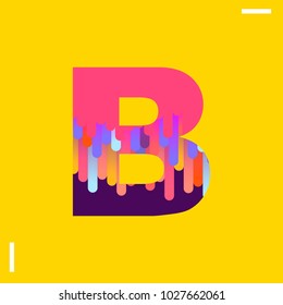 Decorative 2d color letters for a poster, logo or card. Trends of color and abstract lines in letters.