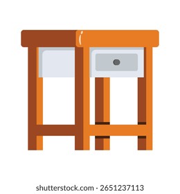 Um ícone decorativo estilo 2d de conjunto de mesa lateral