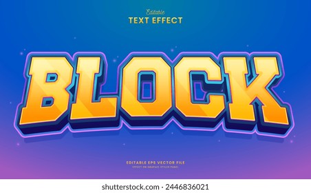 decorative 3D color block editable text effect vector design