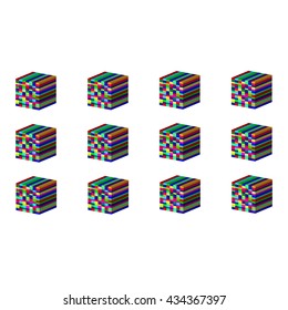 Decorative 3D cube, colorful, bright. For jewelry websites, decorating postcards. Vector illustration Eps 10.