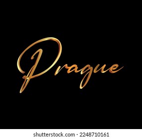 texto decorativo de praga de oro en 3d sobre fondo negro