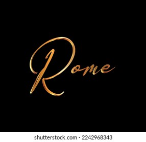 dekorativer 3D-goldener Text auf schwarzem Hintergrund