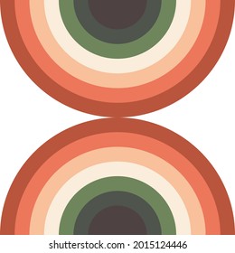 Decorative abstract arcuate colored arc connected in a circle on a white background. Artistic arches for fashionable prints on pillows, paintings in the interior. Vector.
