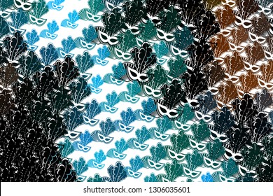 Decorative abstract background with carnival masks. 