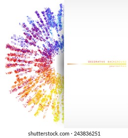 Decorative abstract background with colored circular element