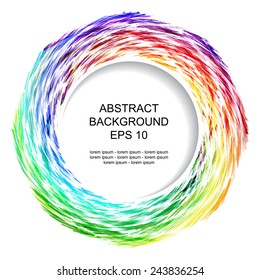 Decorative abstract background with colored circular element. Place for your text.