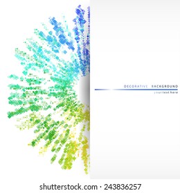 Decorative abstract background with colored circular element