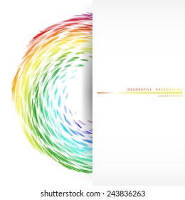 Decorative abstract background with colored circular element